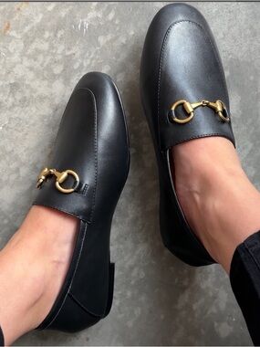 QUINCE Women’s Black Italian Leather Horsebit Loafers